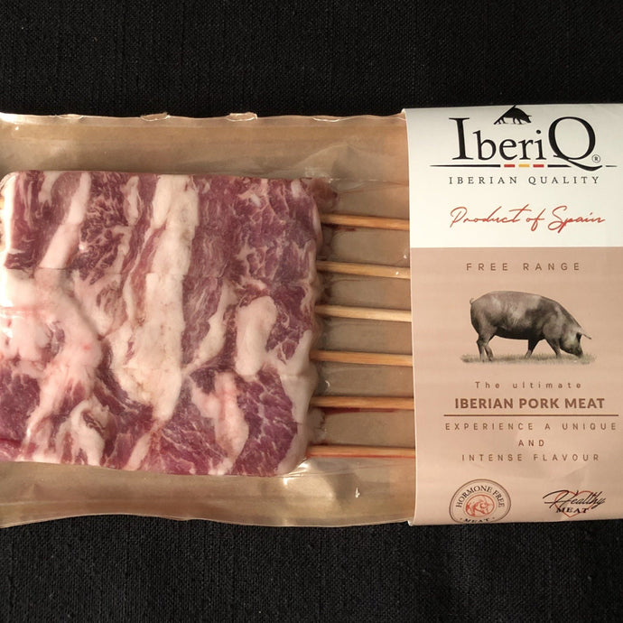 Iberico pork skewers. Package of six appetizer size.