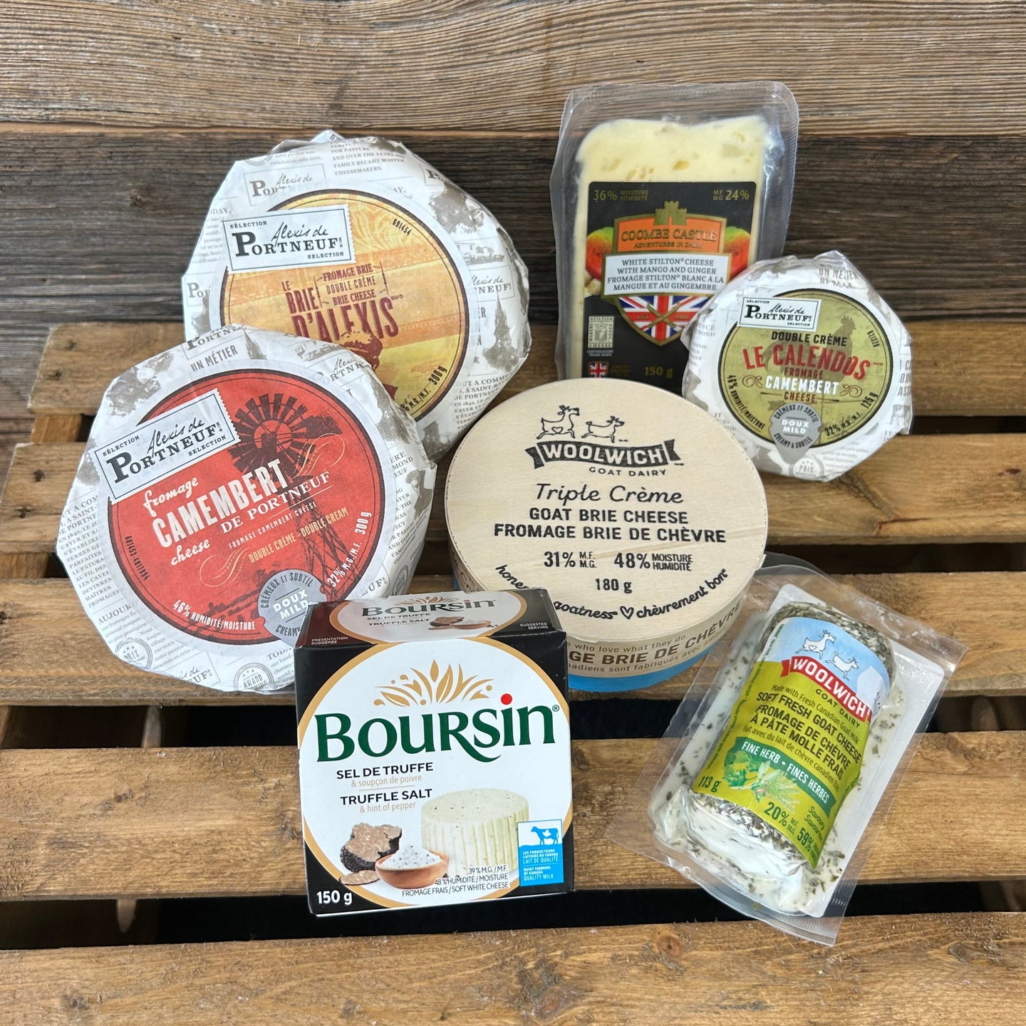 assorted soft cheeses