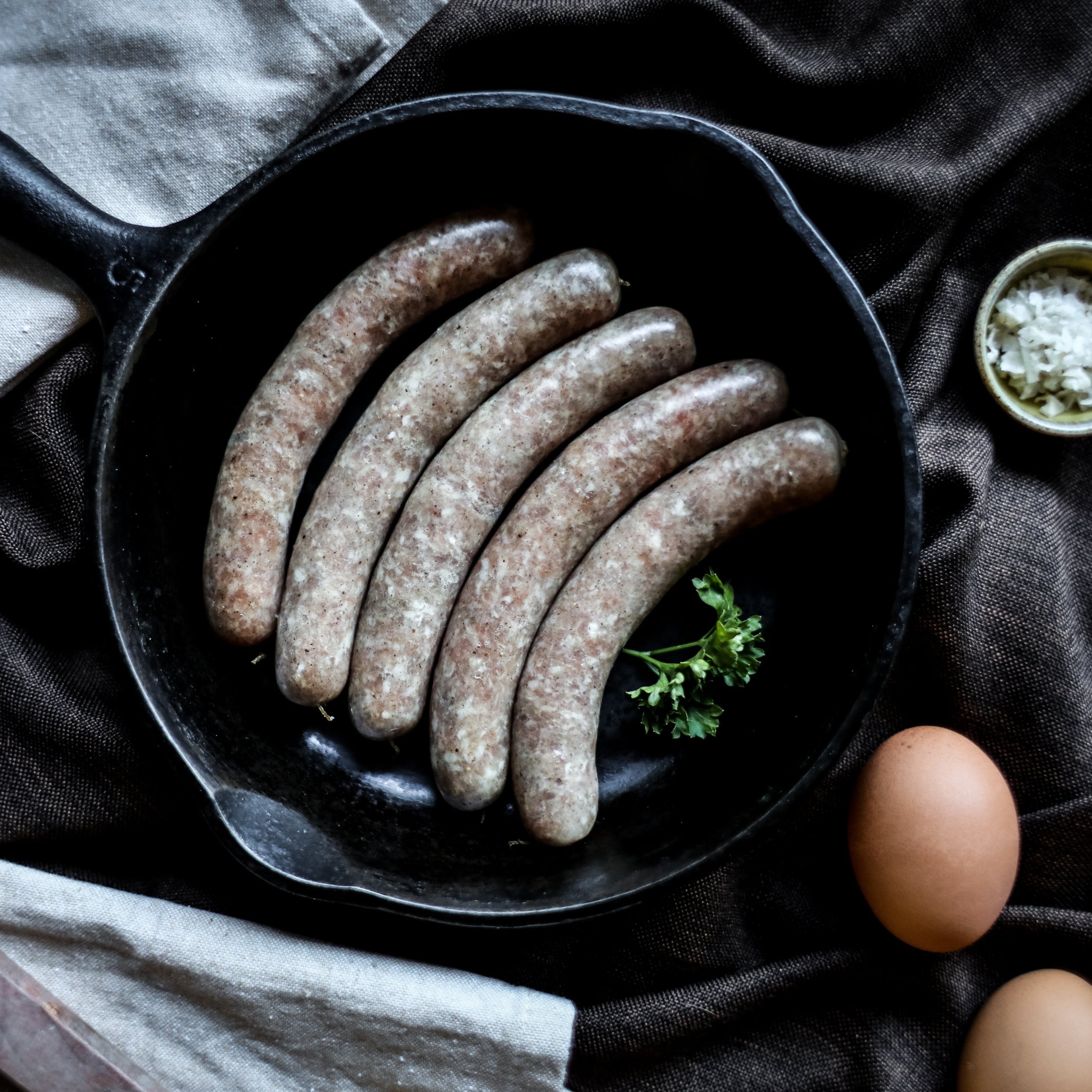 handmade premium pork breakfast sausages