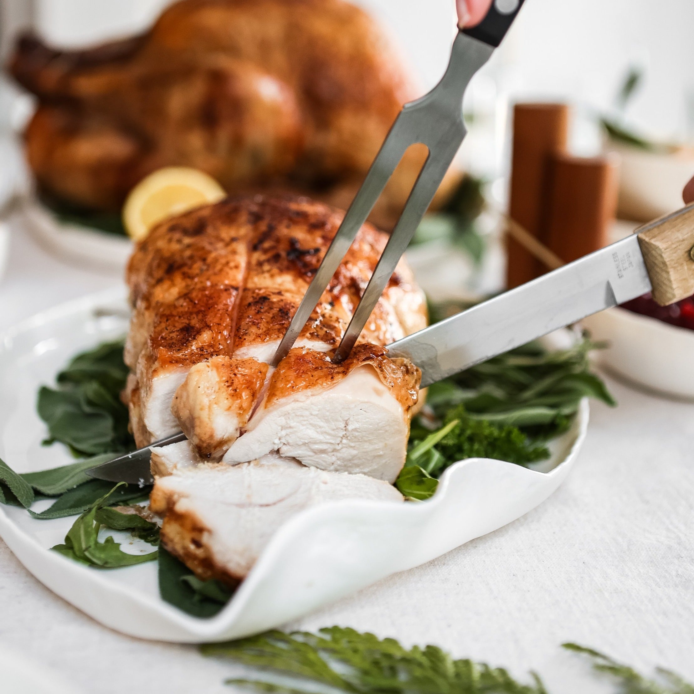 carved hormone antibiotic free local boneless turkey breast roast