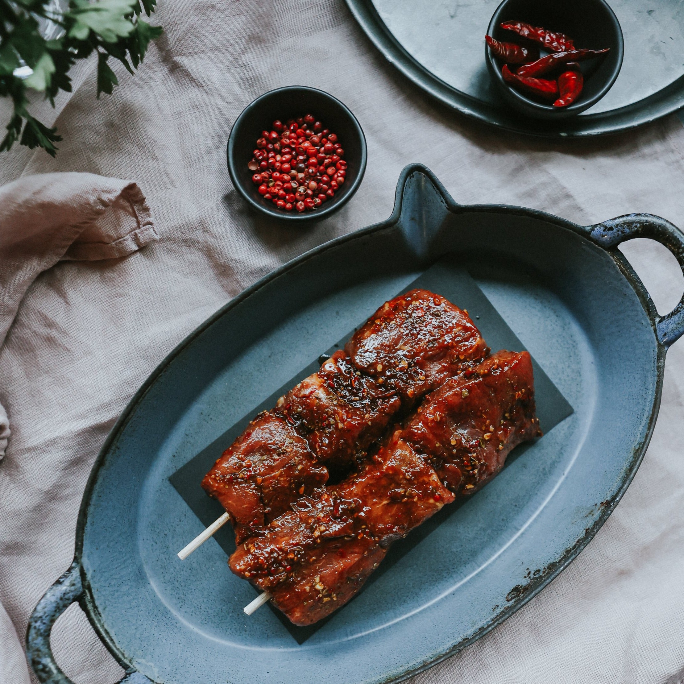 beef chipotle BBQ skewers