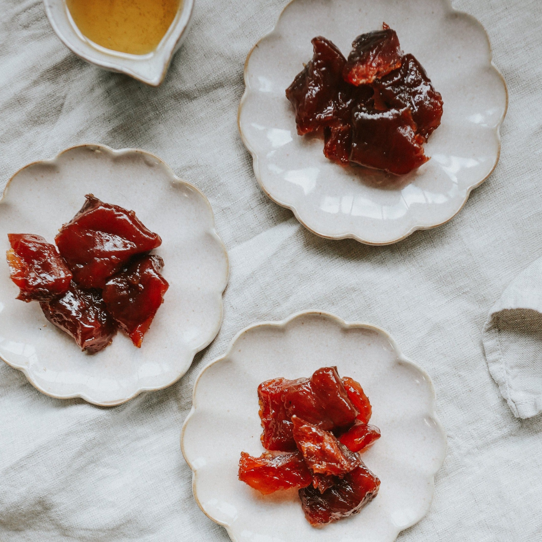 plates of candied salmon