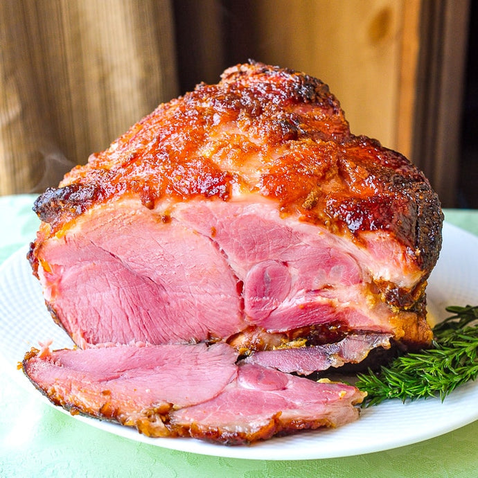roasted bone-in smoked ham