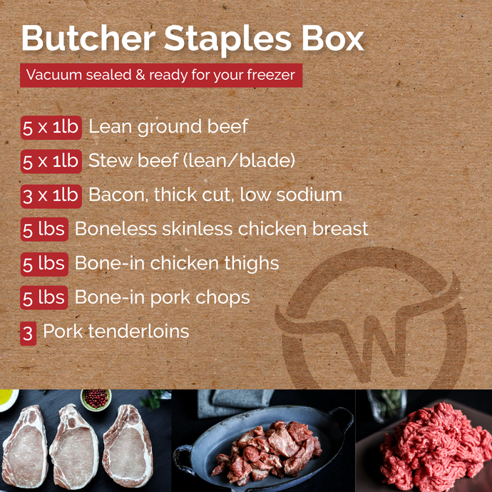 description of contents of Butcher Stapes meat box